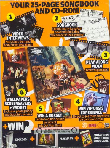 Oasis Dig Out Your Soul - NME Songbook & CD UK CD-ROM (450384)